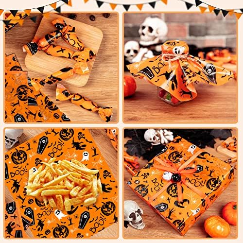 100 Pcs Wax Paper for Food, Halloween
