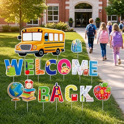 Back to School Yard Signs - 15 Pcs Welcome Back to School Sign