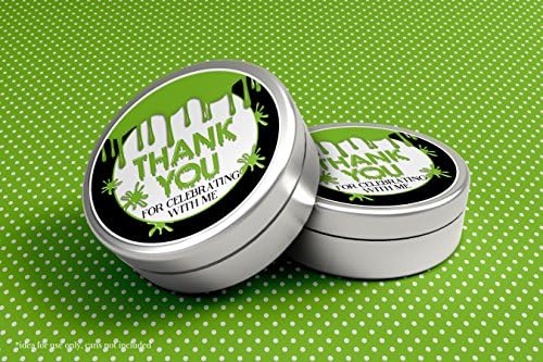 Green Slime Stickers, 40 Pack 2 Inch Slime Party Stickers, Birthday Thank You Labels for Favors, Goodie Bags and Envelopes by Amanda Creation