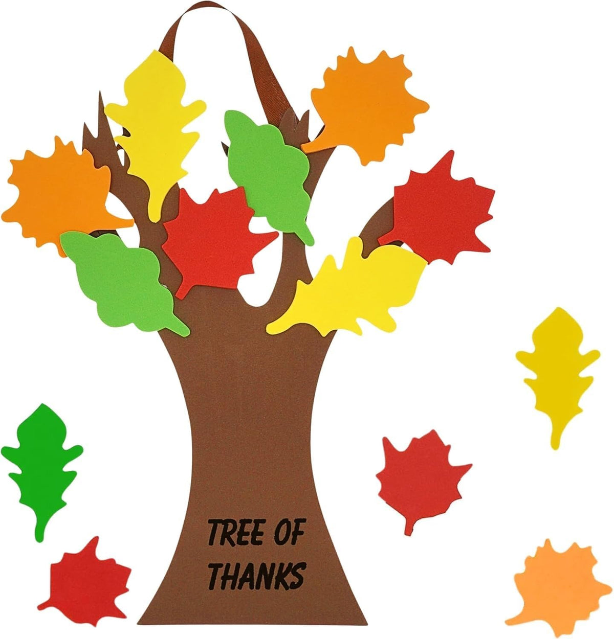 4E's Novelty Tree Craft Kit 4-Pack, Foam, Self-Adhesive - 11” Thanksgiving Craft, Ideal for Fall Crafts for Kids Perfect Gratitude Kit with Leaves to Write On