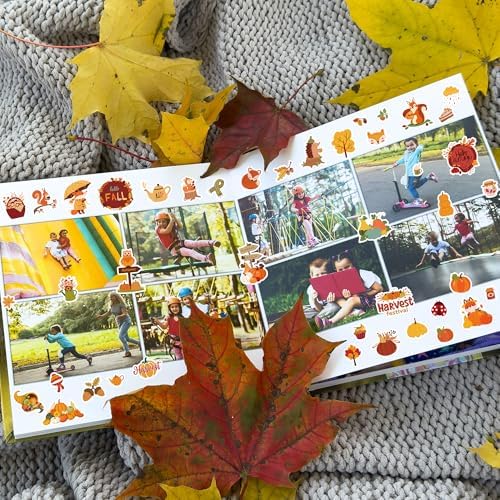 844Pcs Fall Stickers, Self-Adhesive Die-Cut Autumn Pumpkin Stickers Crafts