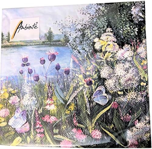 Assorted Floral Napkins for Decoupage - Pretty Paper Napkins - 12 Each - 6.5" x 13"