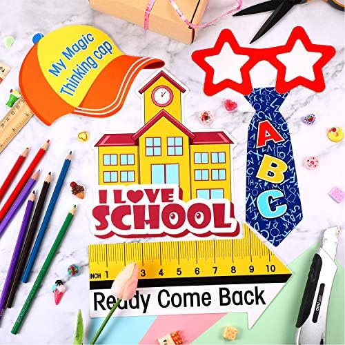 24 Sets Back to School Photo Booth Props Kit - First Day of School Camera Props Kit Party Supplies for Kids and Adults