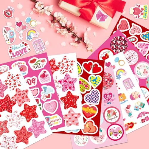 357 PCS Valentines Day Stickers, Love Heart Stickers for Kids