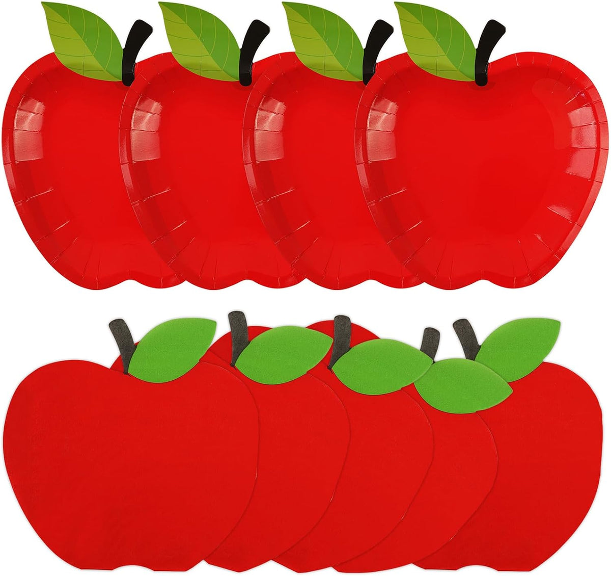 50Pcs Back to School Apple Plates and Napkins Party Supplies, Disposable First Day of School Dessert Plates Napkins Tableware Set for Preschool Kindergarten Teacher Classroom Decorations (Apple)
