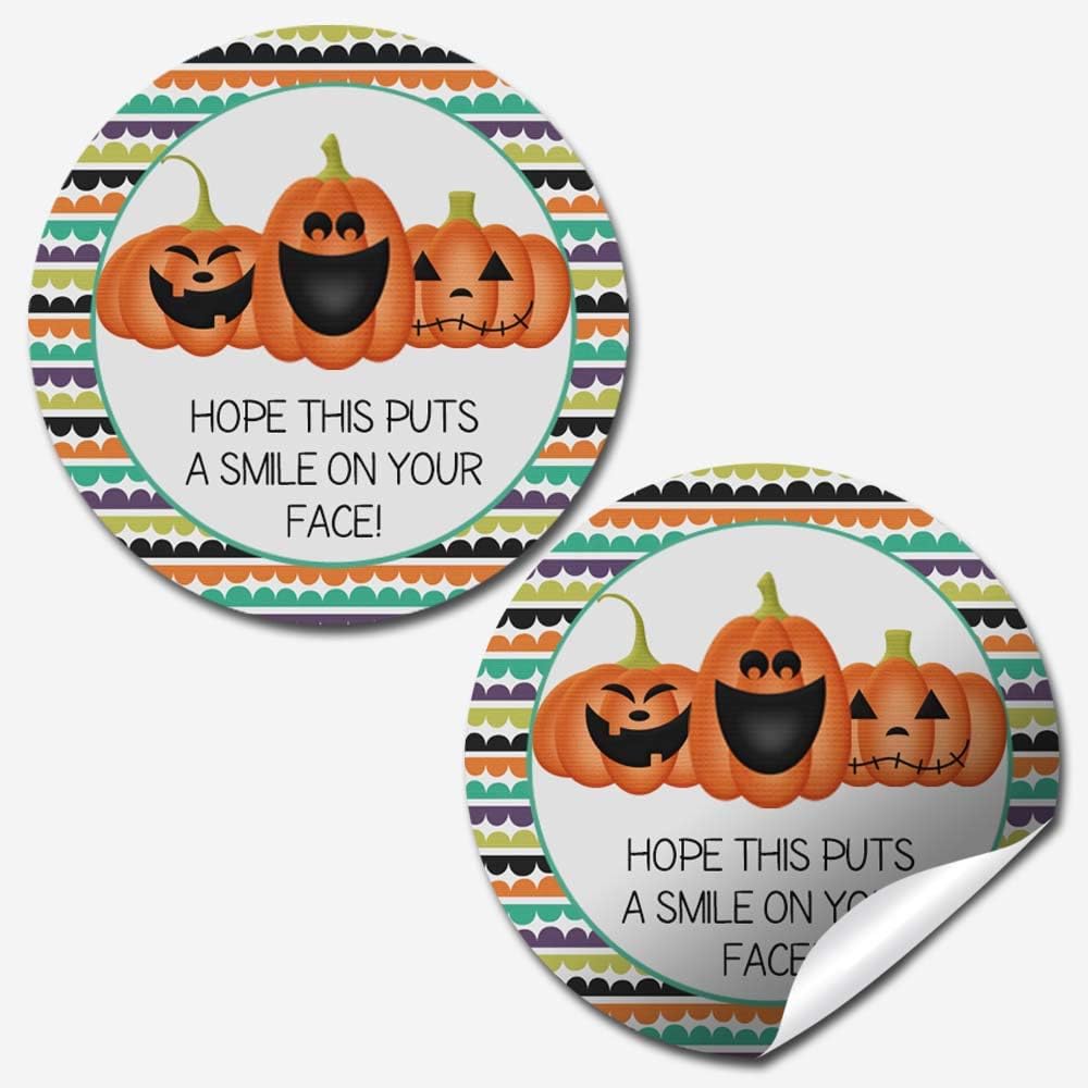 Halloween Customer Appreciation Stickers, Jack O Lantern Stickers, 60 Pack 1.5 Inch Round Labels for Small Business Orders, Boxes, Bags & Envelopes by Amanda Creation, Halloween Theme