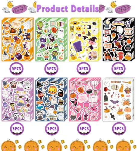 Halloween Stickers, Halloween Party Favors,Classroom Rewards Games Crafts