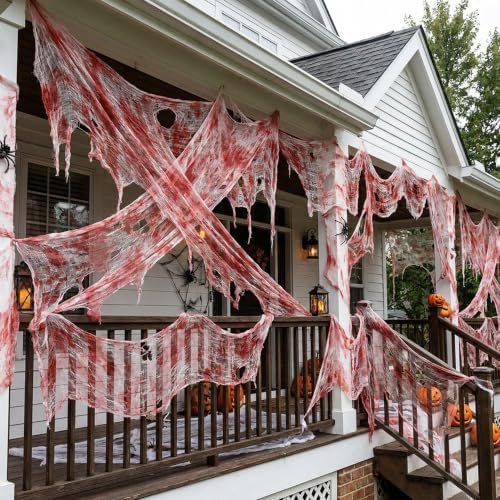 Tlswshsy 500'' x 39''Large Halloween Creepy Cloth, Spooky Gauze Decoration