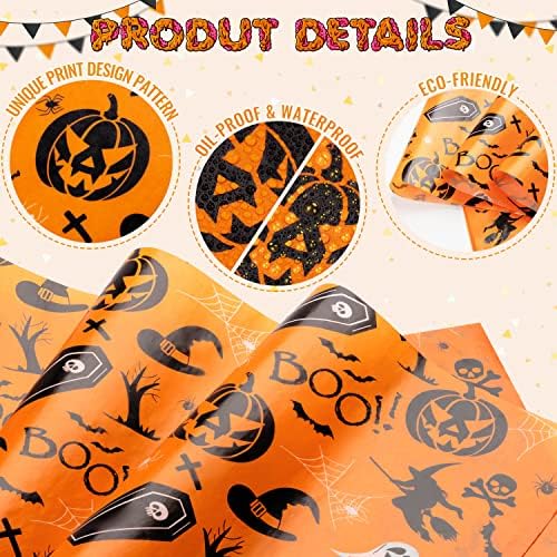 100 Pcs Wax Paper for Food, Halloween