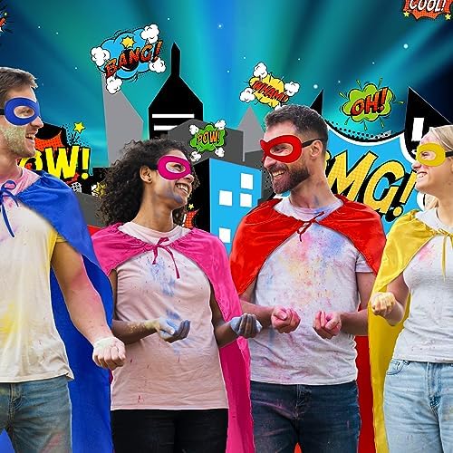 D.Q.Z Adults Superhero Cape and Mask for Men Women Super Hero Party Dress Up Costumes, Halloween Vampire Capes