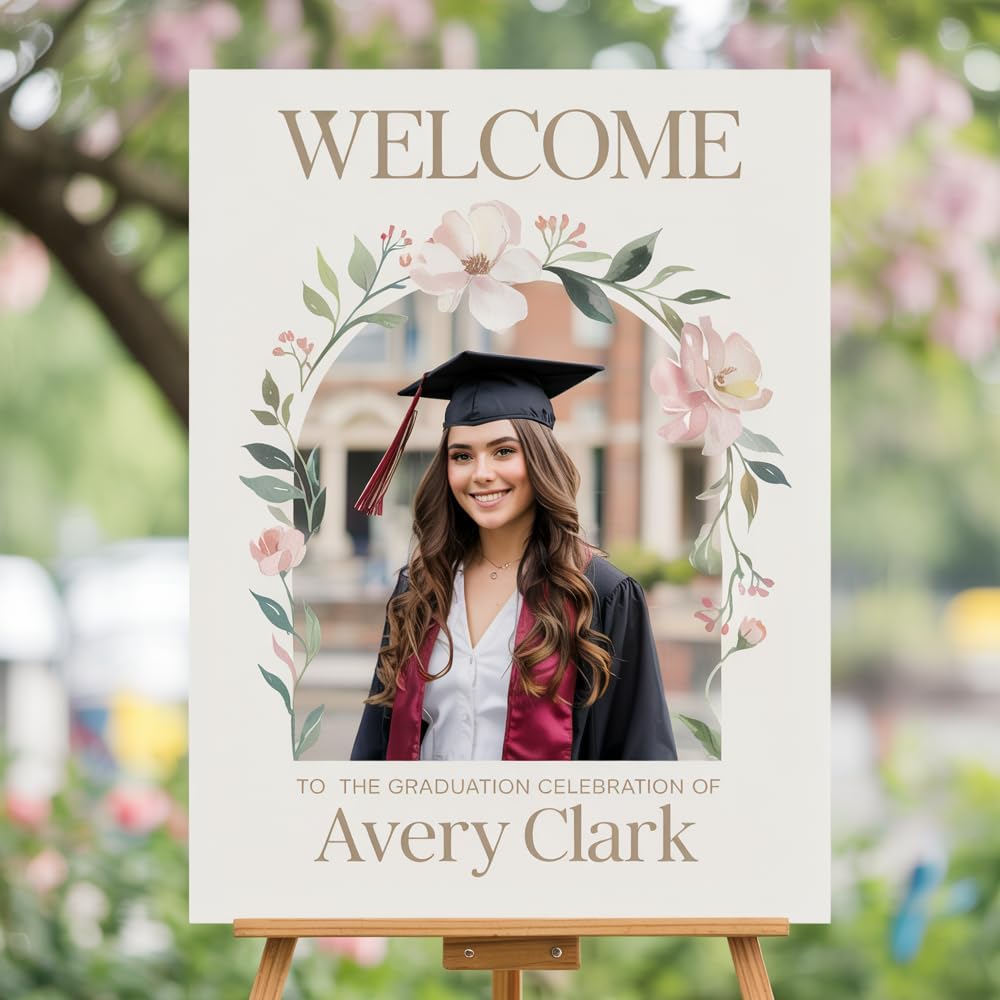 IZI POD Personalized Graduation Welcome Sign, Custom Graduation Party Poster, Graduation Welcome Canvas, Graduation Sign 2026, Graduation Party Decorations, Gifts For Student, Graduates - Style 6