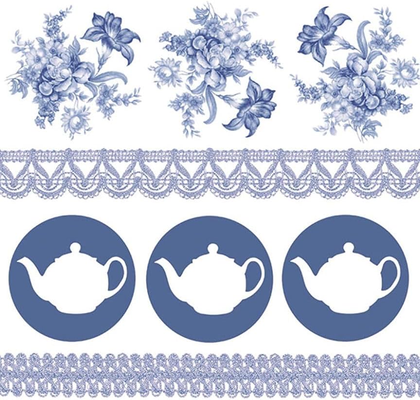 12 Styles 6.5 Assorted Blue Christmas Napkins for Decoupage - Elegant Winter Paper Napkins