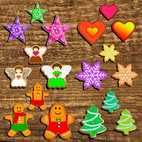 YXClife Christmas Cookie Cutter Set - Gingerbread Man, Snowflake, Christmas Tree, Heart, Star, Angel - 18 Piece Christmas Cookie Cutters, Cookie Cutters Christmas Shapes for Holiday Winter Baking