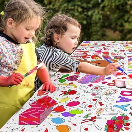SPERINGEEN Valentines Tablecloth Decorations, Valentines Crafts for Kids