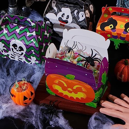 JOYIN 24 PCS Halloween Treat Boxes Candy Boxes, House Cardboard Goodie Bags, Cookies Candy Bags for Kids Children Trick or Treat, Holiday Pastries, Cupcakes, Party Favor Supplies, Decoration