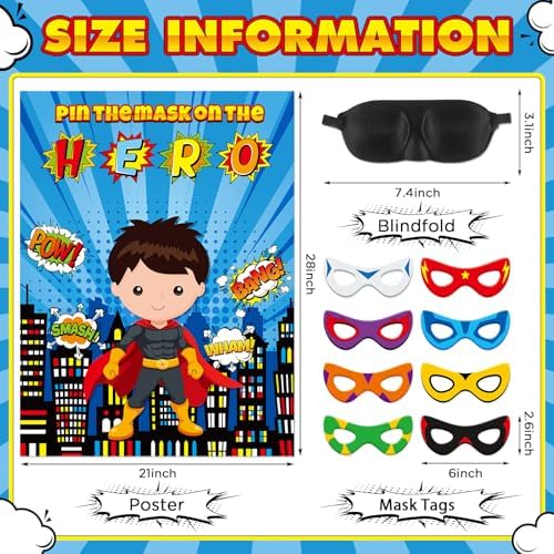 Faccito Hero Party Games Pin Mask on The Cityscape Poster