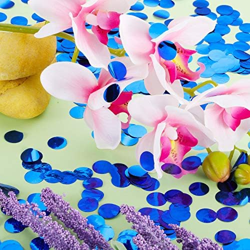 TecUnite Sapphire Blue Foil Confetti Tissue Table Confetti, 1.5 cm