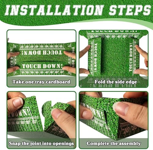50 Pcs Football Party Decorations, Disposable Food Tray, 2 Designs