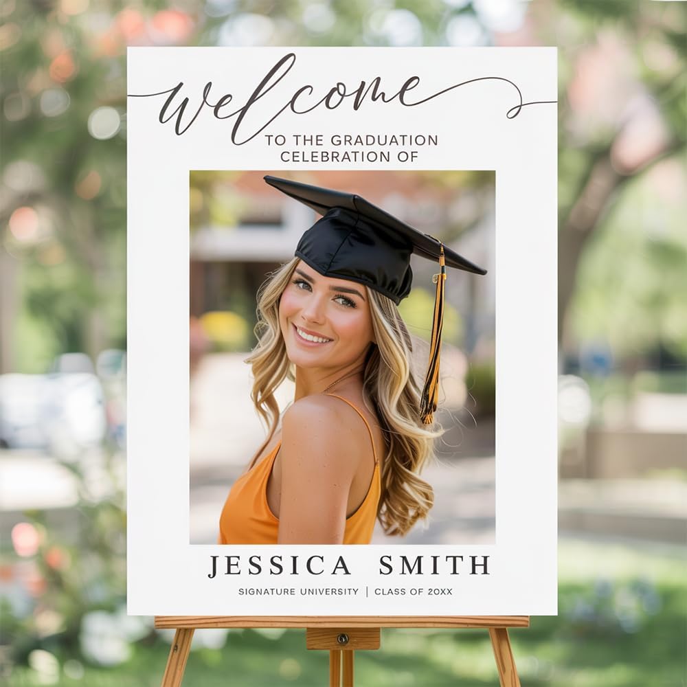 IZI POD Personalized Graduation Welcome Sign, Custom Graduation Party Poster, Graduation Welcome Canvas, Graduation Sign 2026, Graduation Party Decorations, Gifts For Student, Graduates - Style 1