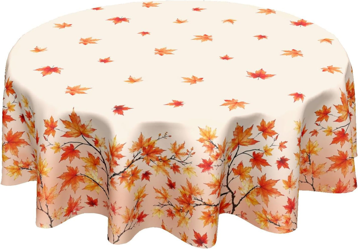 Spring Tablecloth Round 70 Inch, Spring Birds Branch Florals Decorations for Home Table Cloth Tablecloths Polyester for Picnic Party Dinner