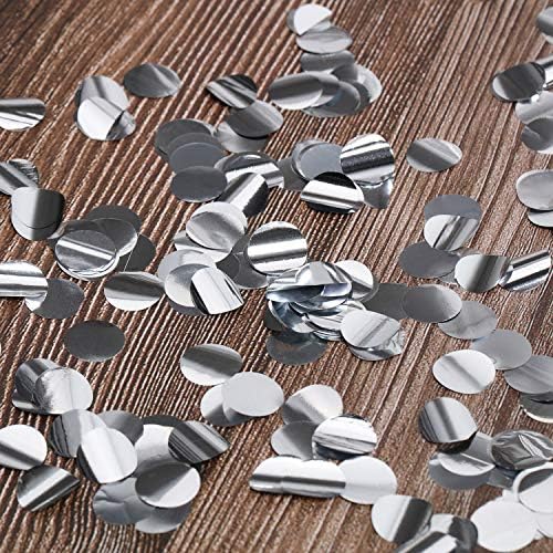 TecUnite Silver Foil Confetti Tissue Table Confetti, 1.5 cm