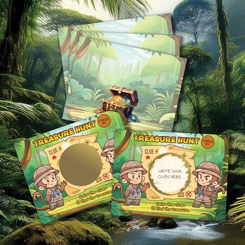 My Scratch Offs Jungle Treasure Scavenger Hunt Map Make Your Own Scratch Off Cards 20 Cards and 20 Stickers