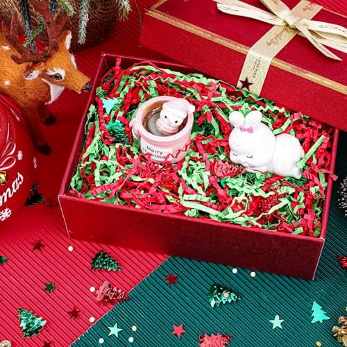 Jansun Christmas Red Green Crinkle Cut Paper, 115g/4oz Shred Filler