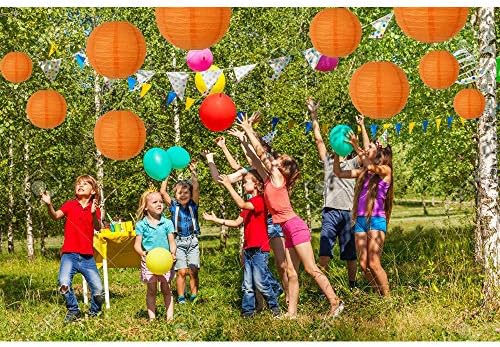 BEISHIDA Orange Paper Lanterns 10Pcs 4/6/8/10/12 Inch Round Chinese Lamp