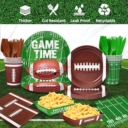 Football Party Decorations - Football Party Supplies Kit for 24