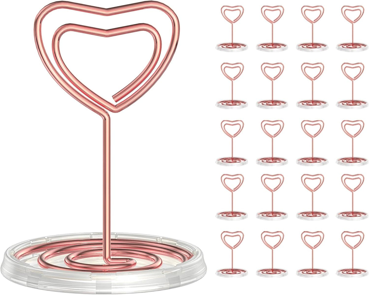 20 Pack Rose Gold Table Number Holders with Stable Base