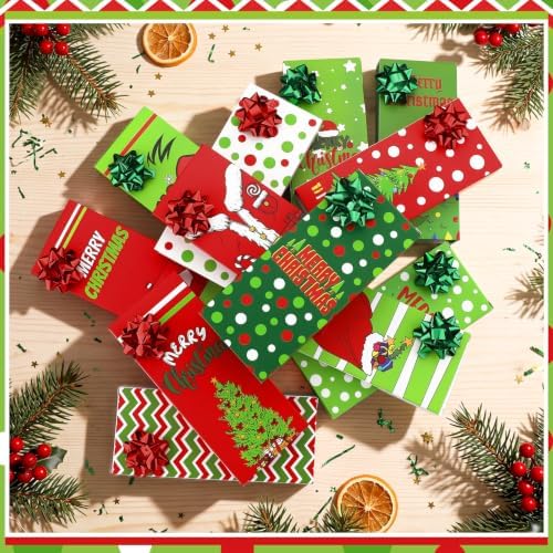 TaoBary 12 Pack Christmas Gift Card Boxes 6.5 x 2.76 x 0.79 Inches,Green