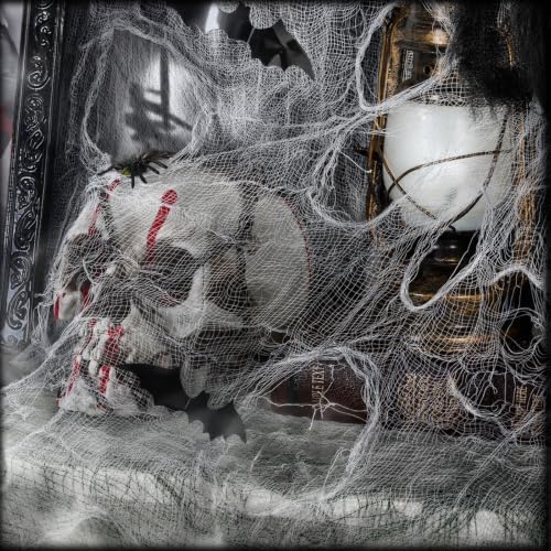 600 x 80 in Halloween Creepy Cloth for Yard and Outdoor Decorations, White