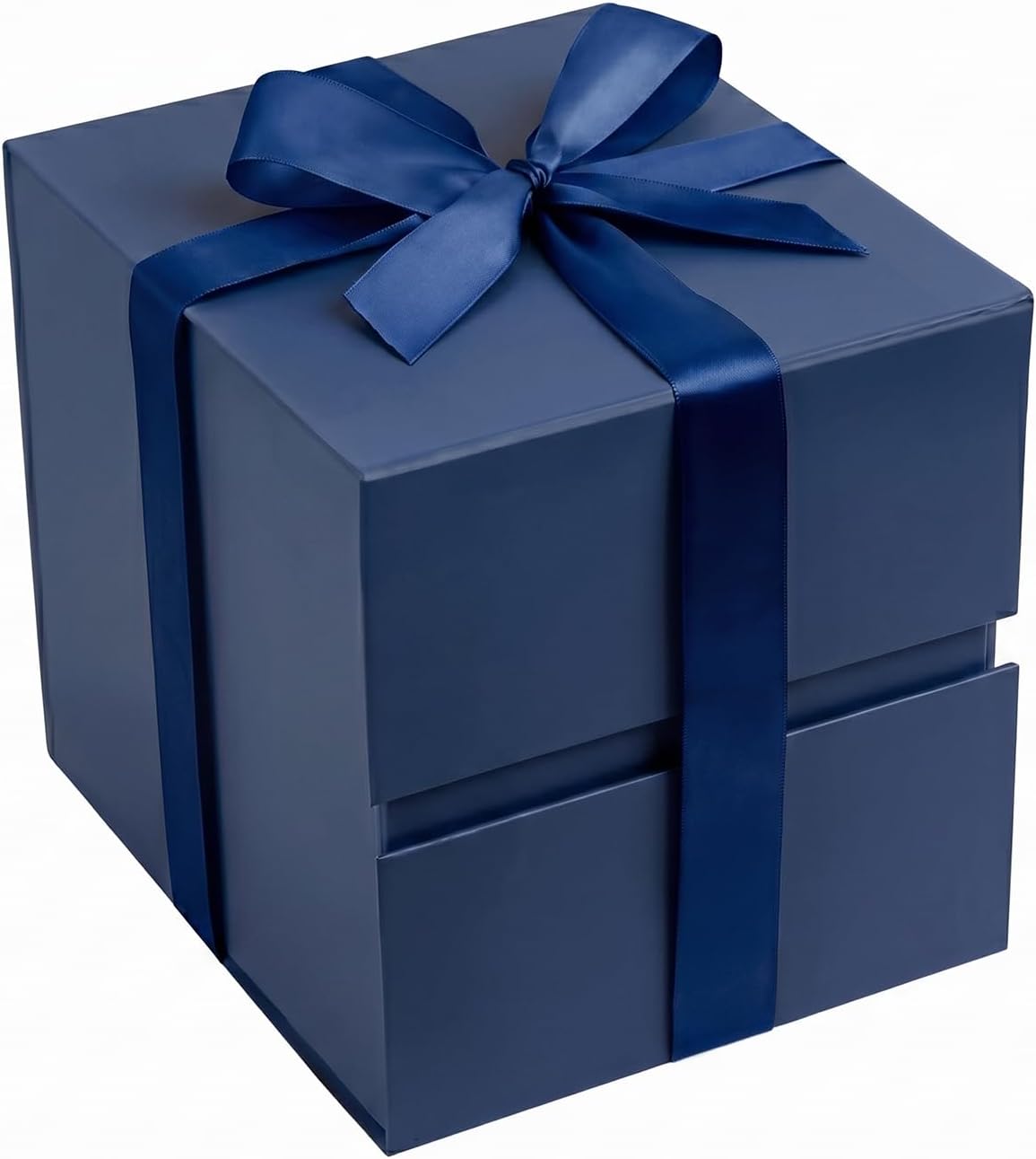 LIFELUM Navy Blue Gift Box for Groomsmen with Magnetic Lid, 7"x7"x7"