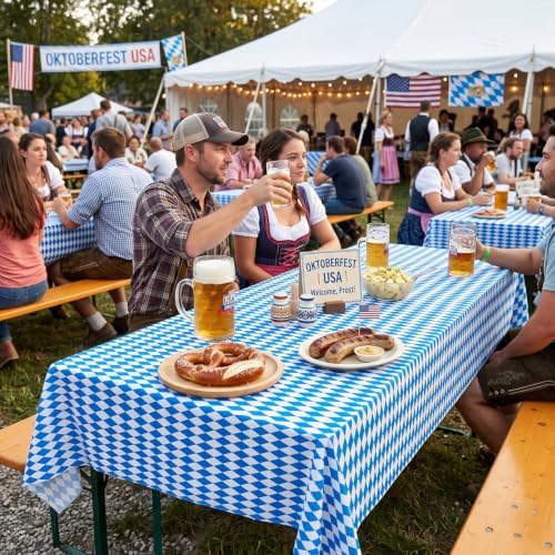 3 Pack Oktoberfest Tablecloths 54x108Inch Oktoberfest Decorations
