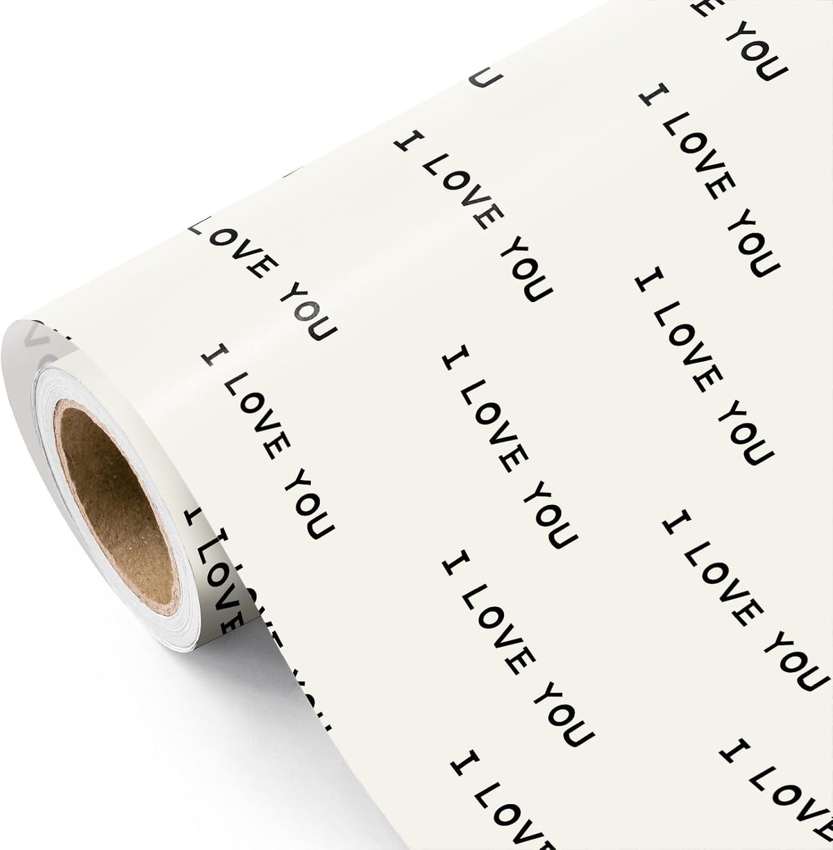 WRAPAHOLIC Valentines Day Wrapping Paper Roll - Mini Roll - 17 Inch x 16.5 Feet - I Love You Wrapping Paper for Valentine's Day, Anniversary, Wedding, Birthday