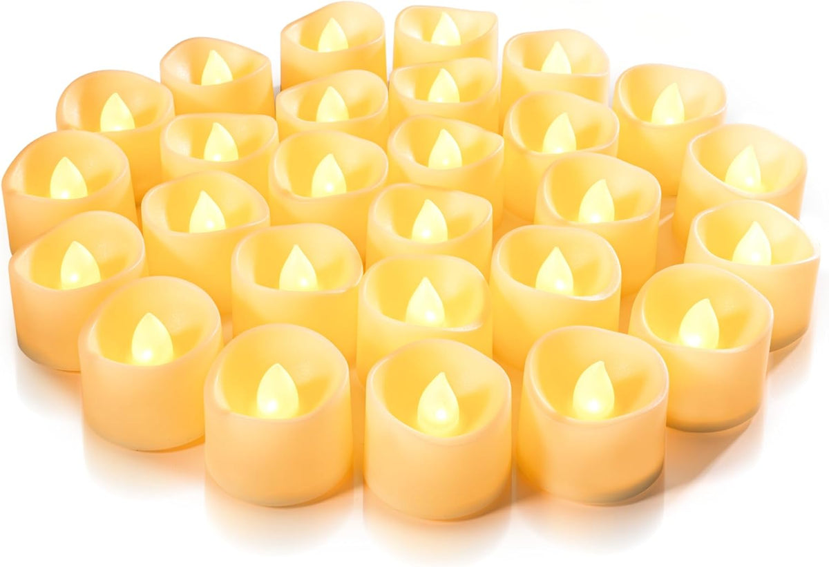 Homemory 50-Pack Flameless Tea Lights Candles Battery Operated, 200+ Hours