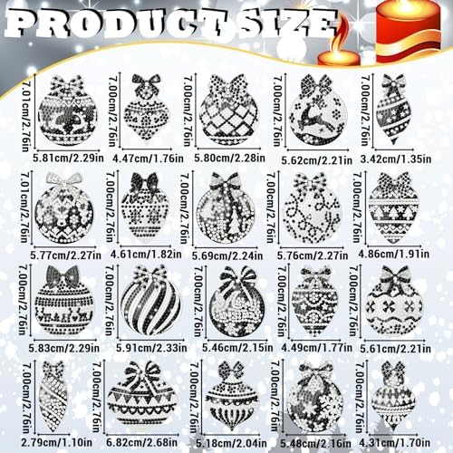 Tondiamo 20 Pcs Christmas Diamond Art Kits 5D DIY Diamond Painting Keychain