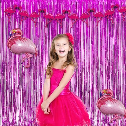 Magenta Tinsel Curtain Party Backdrop