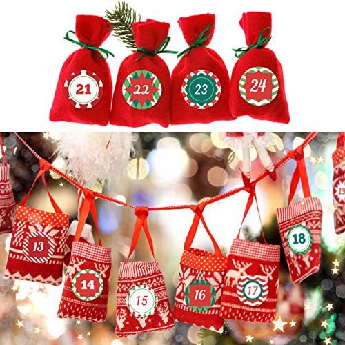 Naler 96PCS Christmas Advent Calendar Numbers Stickers