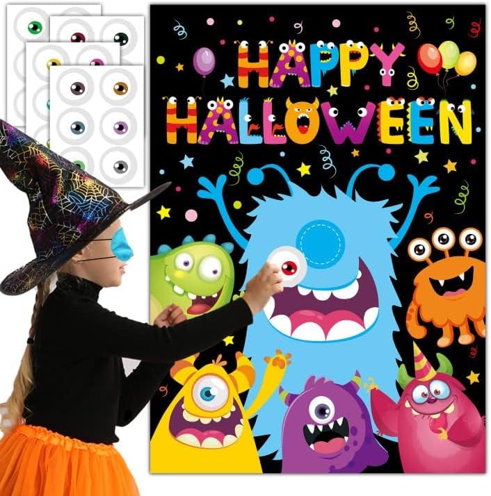 Halloween Games for Kids, Pin the Eye on the Monster Game Decorations