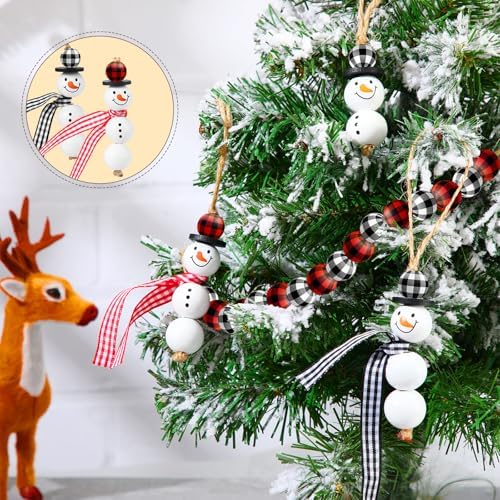 Landical 180 Piece Christmas Crafts Snowman Wooden Bead DIY, Classic Color