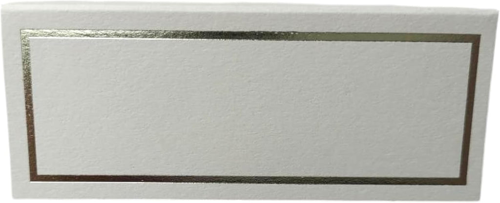 Place Cards Pack of 100 Premium Tent Name Place Cards for Table Setting with Silver Foil Border 2x3.5 inches - Perfect for Weddings, Banquets Dinner Parties and any other Events