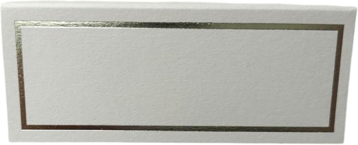 Place Cards Pack of 100 Premium Tent Name Place Cards for Table Setting with Silver Foil Border 2x3.5 inches - Perfect for Weddings, Banquets Dinner Parties and any other Events