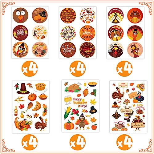 Thanksgiving Stickers for Kids, Fall Stickers Thanksgiving Turkey Stickers