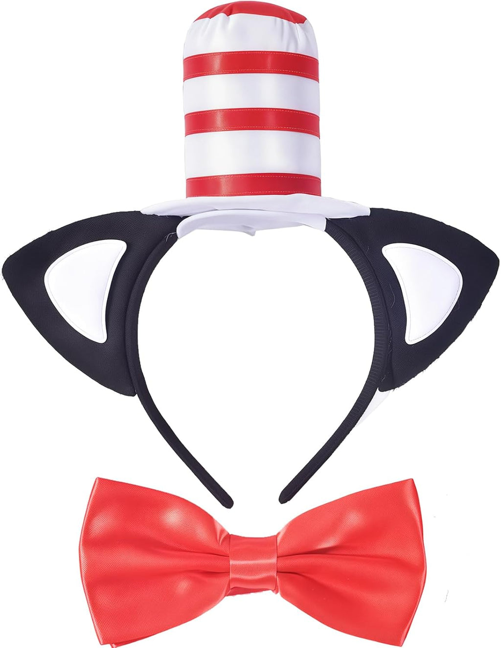Halloween Red and White Striped Stovepipe Top Hat for Dress Up Adults Women