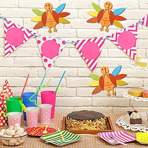 Gejoy 56 Pcs Turkey Craft Kits Thanksgiving Party Decorations Orange