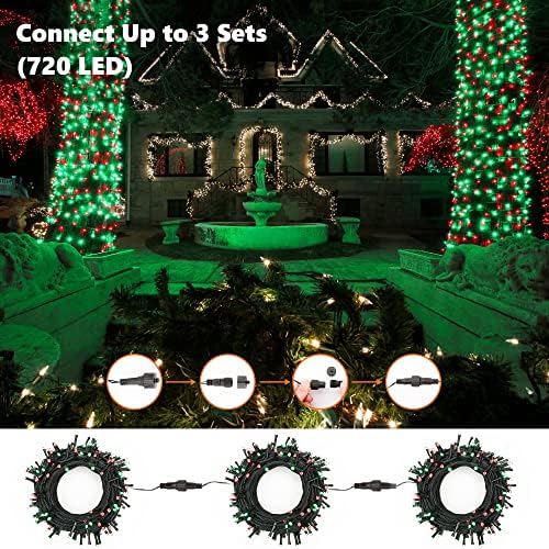 Brizled Red & Green String Lights, 78.74ft 240 LED Outdoor Christmas Lights