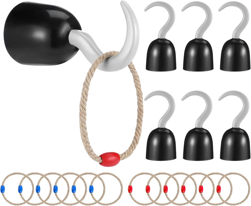 Booson 18 Pieces Pirate Hook Captain Hook Ring Toss Game
