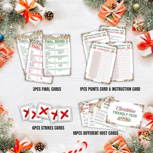 Christmas Friendly Feud Game, Funny Christmas Party Games, Friendly Feud Trivia Quiz for Family, Winter Xmas Holiday Party Supplies for Adults -07