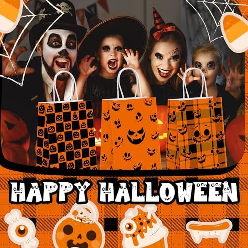 Kolldenn 48 Pcs Halloween Gift Bags with Tissue Paper for Diwali Party